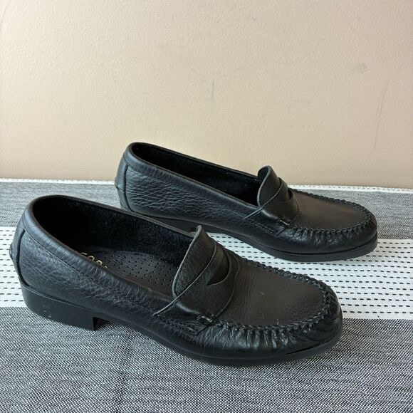 Dexter Comfort Women’s Handcrafted Black Pebble Leather  Loafer Shoes Size 8 - Picture 2 of 6